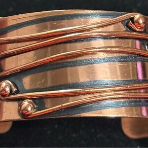 Renoir Copper and Black Wire Cuff Bracelet
